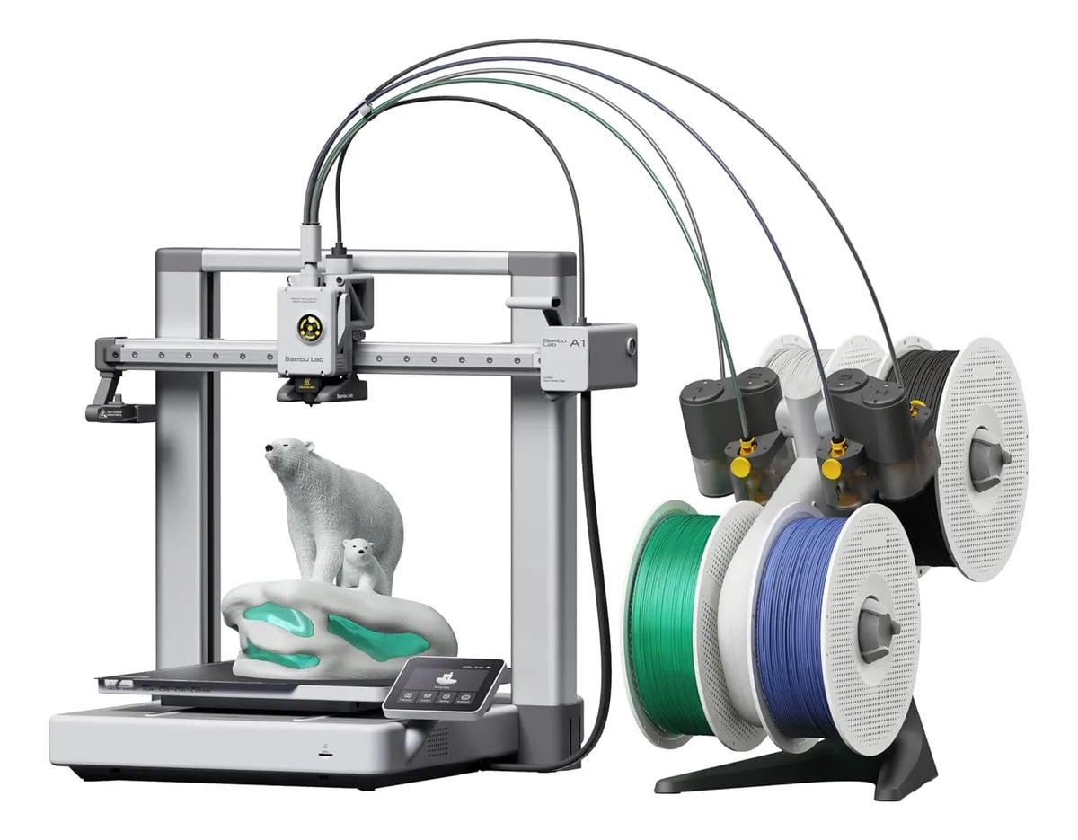 Bambu Lab A1 Combo – Impresora 3D Multicolor con AMS Lite, Calibración Automática, Compensación de Flujo, Silenciosa